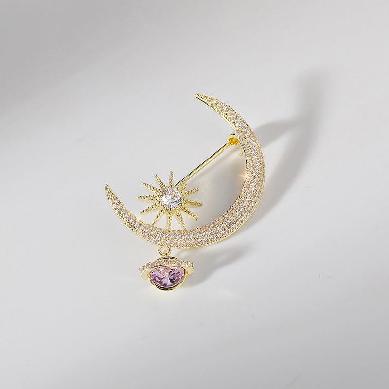Crescent Moon Brooch - Bijoux Royal