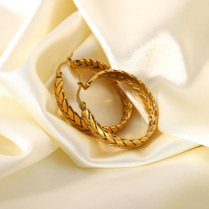 Golden Wheat Hoops - Bijoux Royal